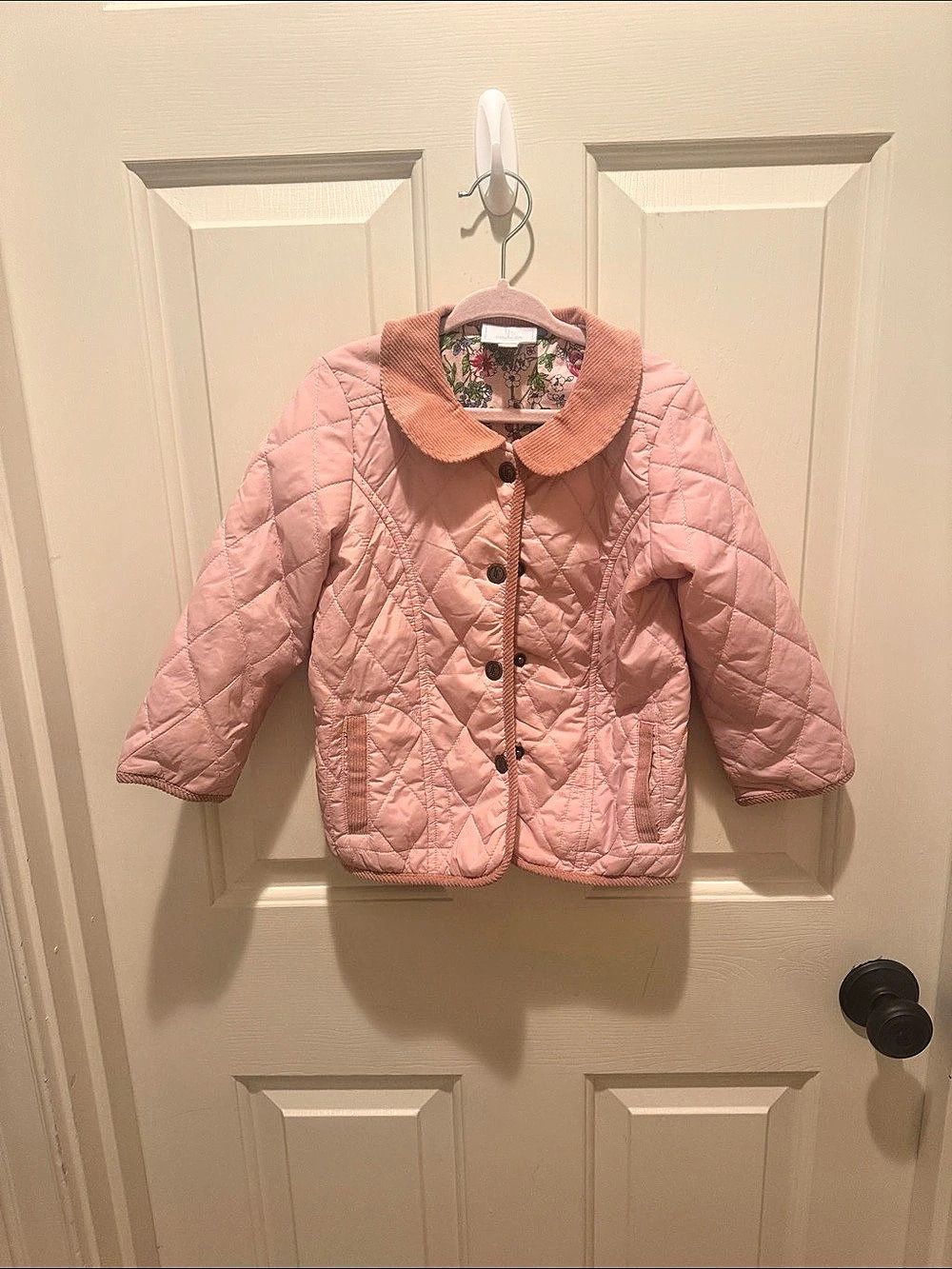 Little English Quilted Jacket in Pink Size 4T